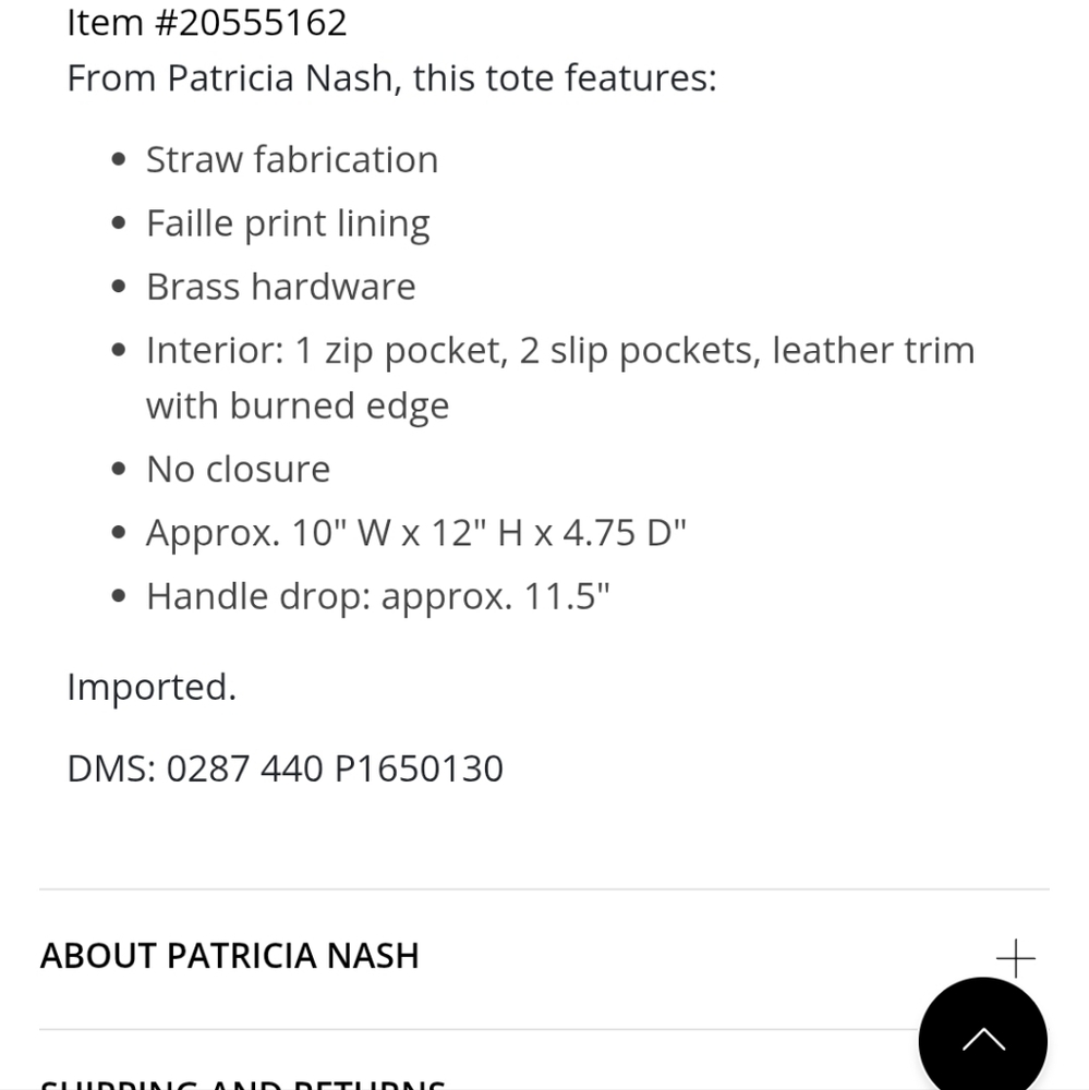 Patricia Nash Colorful Floral Straw Tote Bag - Picture 8 of 8